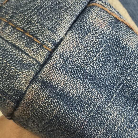 Vintage GAP Denim Shoulder Bag Sherpa Trim Toggle Pockets Y2K 2000s Jean Purse - Picture 10 of 16